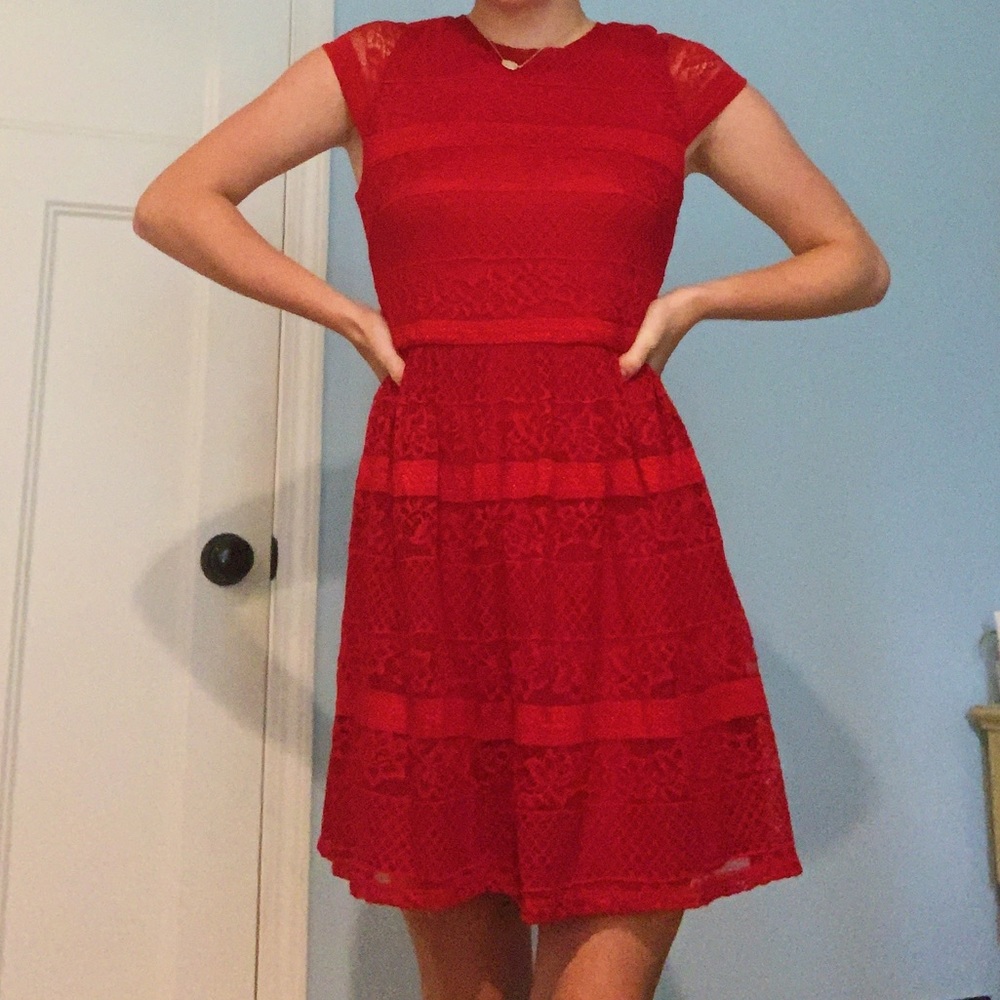 Red Lace Mini Dress